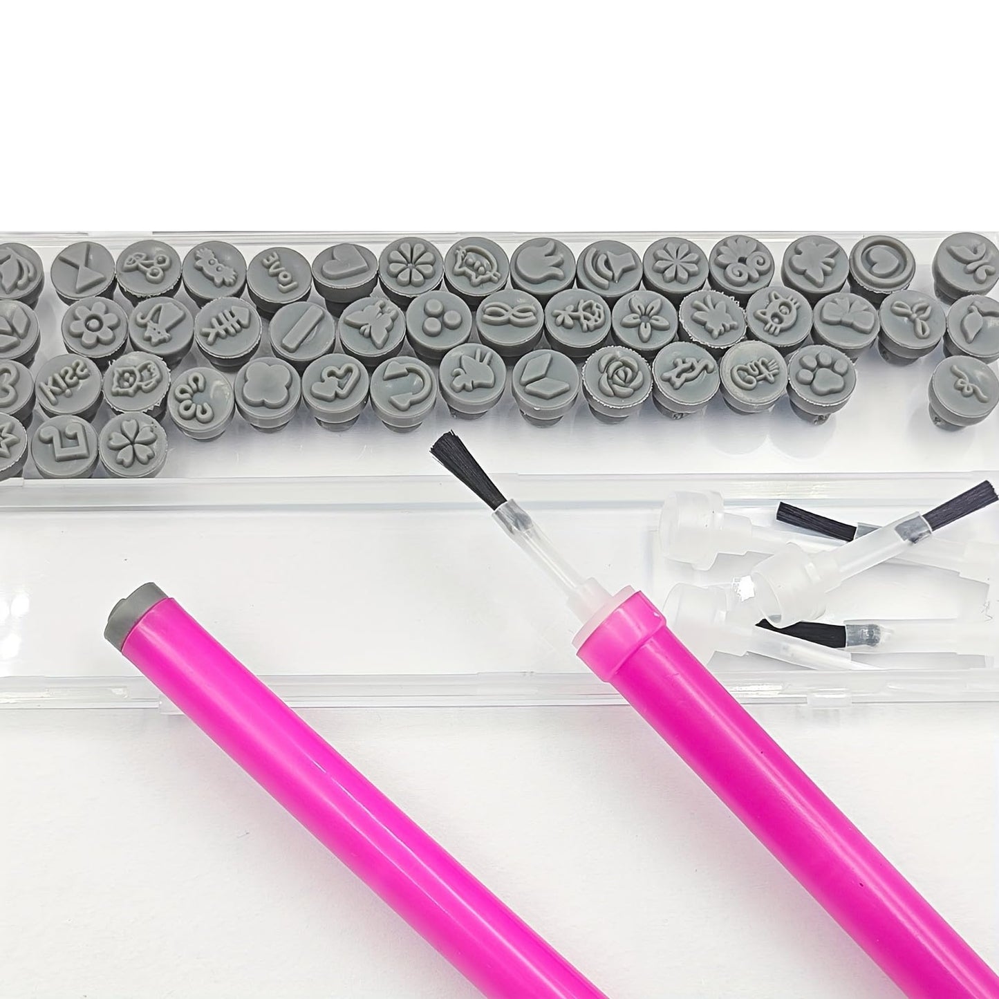 56Pcs Nail Art Stamping Pen Set Reusable DIY Nail Art Tool with Various Floral, Geometric and Animal Patterns - A Gift for Ladies