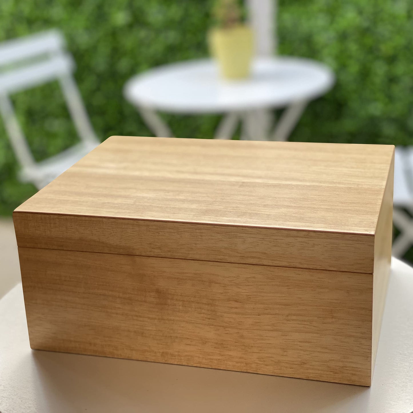Blake & Lake Wooden Keepsake Box with Lid - Blonde Catchall Wood Storage Box - Treasure and Gift Box for Home - Decorative boxes with hinged lid - Large Oak Boxes (White Oak)