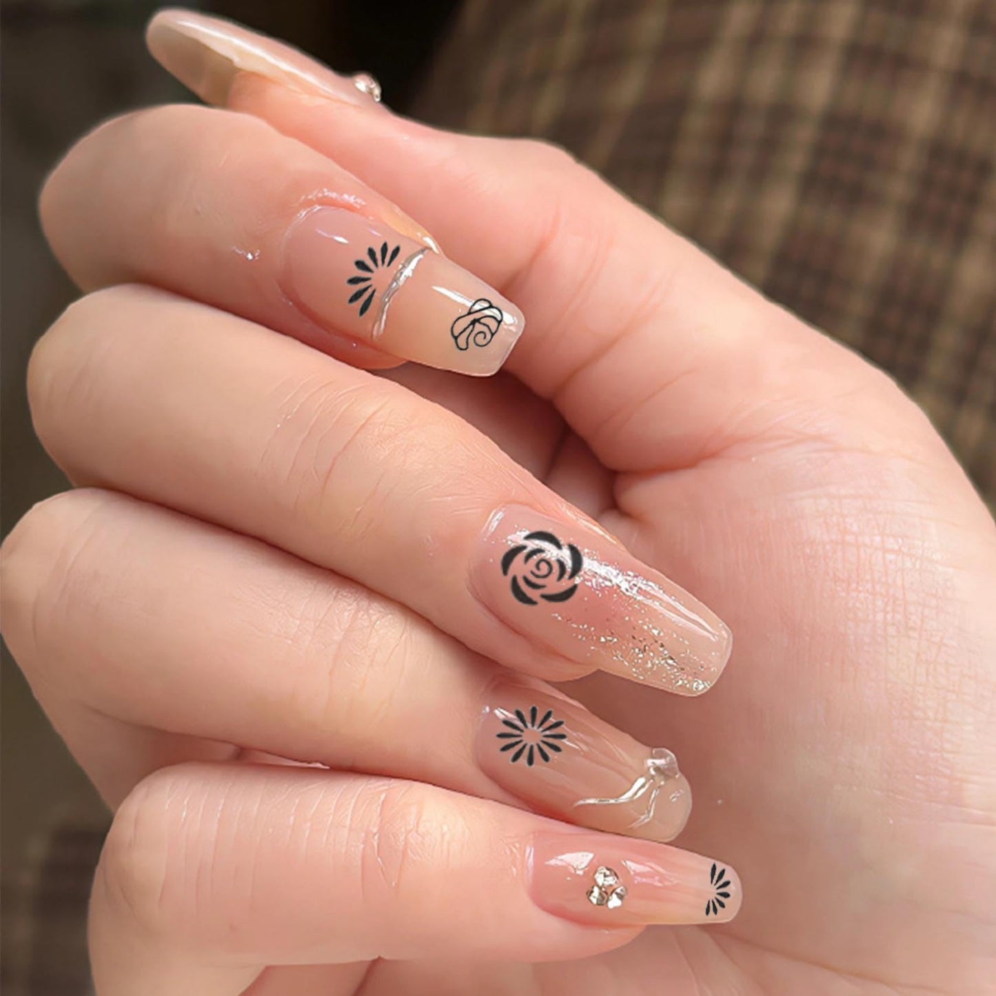 KSOPUERT Nail Art Flower Stamp Pen Set Nail DIY Art Dotting Tools Different Design Stamping Nail Decoration Kits for Women (19PCS)