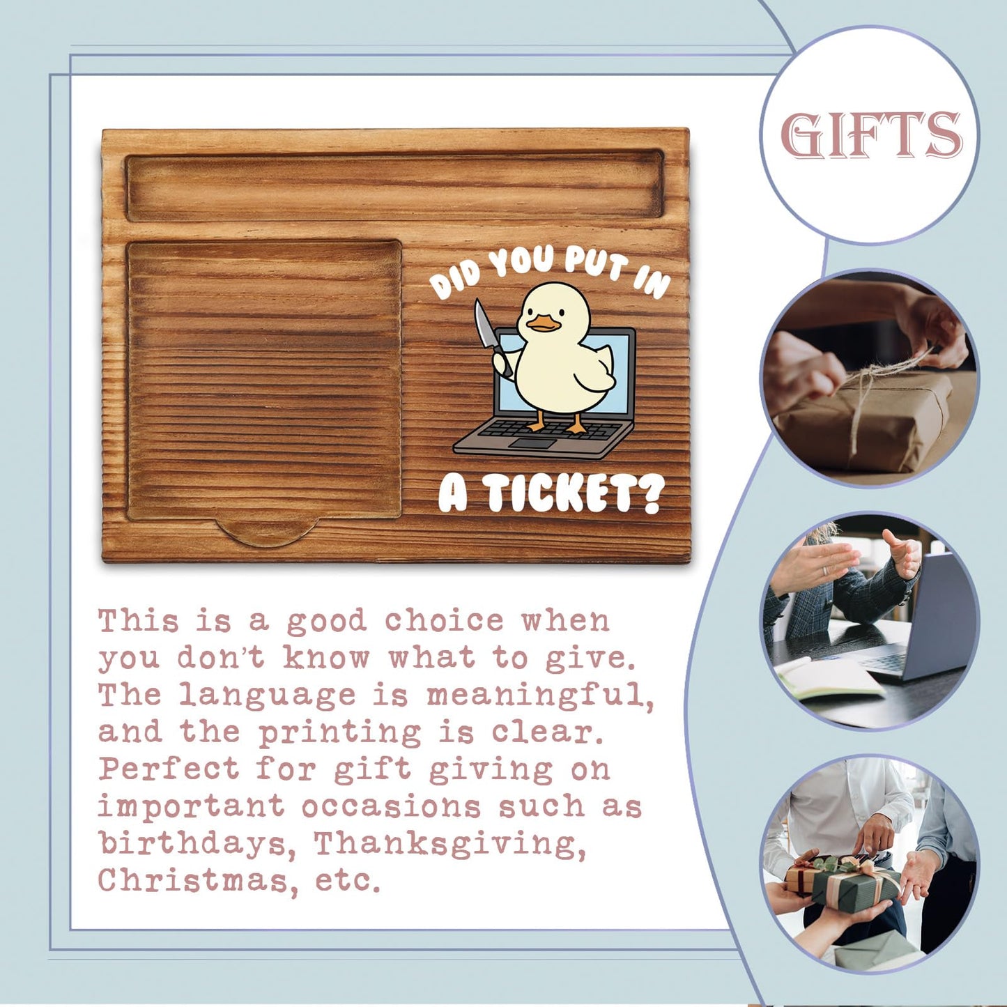 Funny Did You Put in a Ticket Goose Sticky Note Holder, Sarcastic Work Burnout Humor Gifts for Women Men Project Manager Technology Developers IT Technician Coworker Friend ZSS108