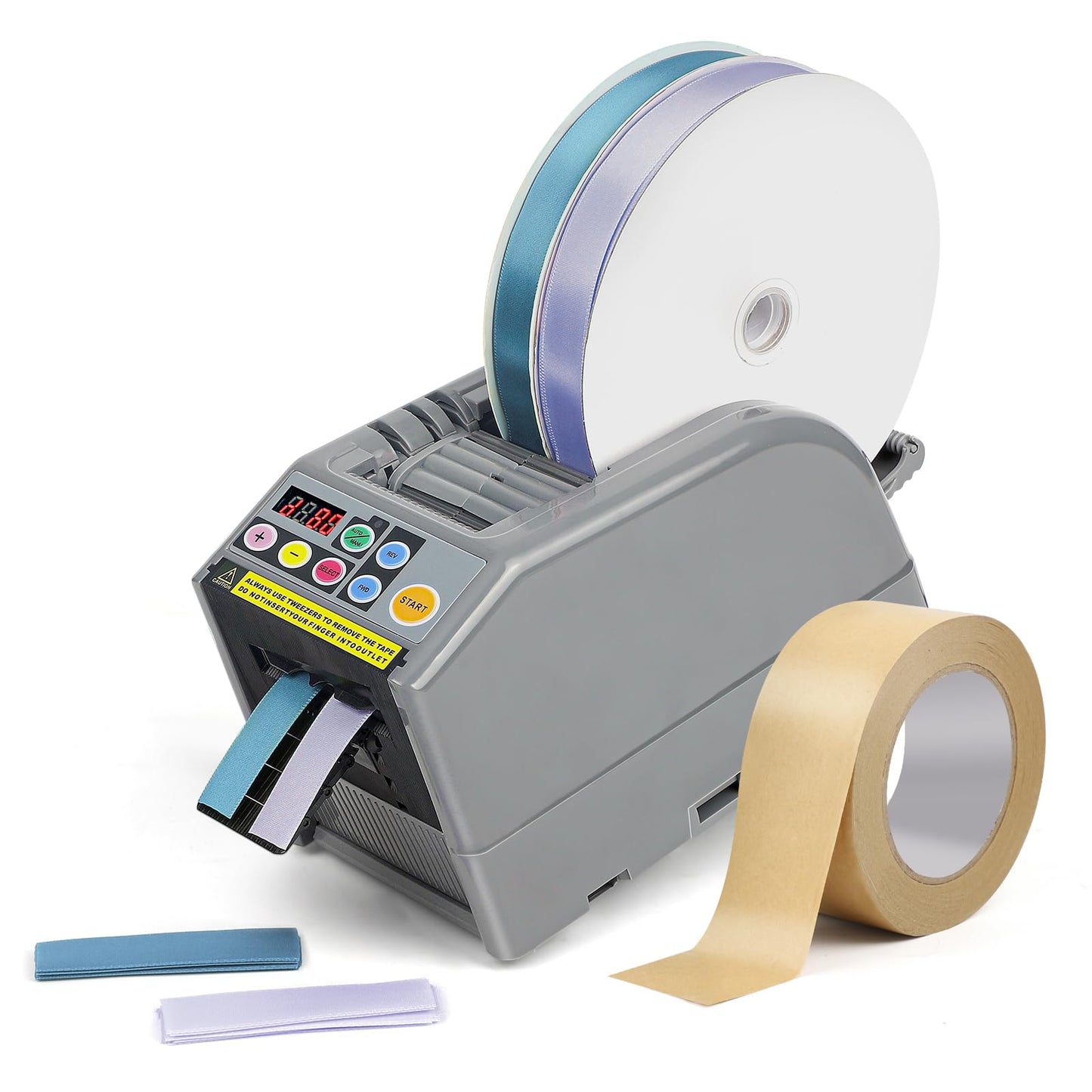 Ribbon Cutting Machine, Automatic Tape Dispenser, 999mm Precision Cut, Ideal for Shipping, Schools, Restaurants, Business & Home