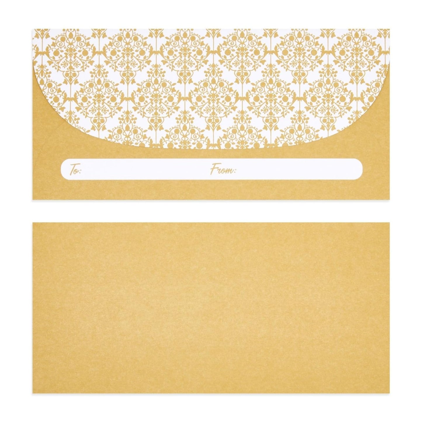 Juvale Money Envelopes for Cash - Cash Gift & Money Saving Envelopes - Secure Adhesive Seal & Floral Design - 7 x 3 In, Gold, 100 Pack