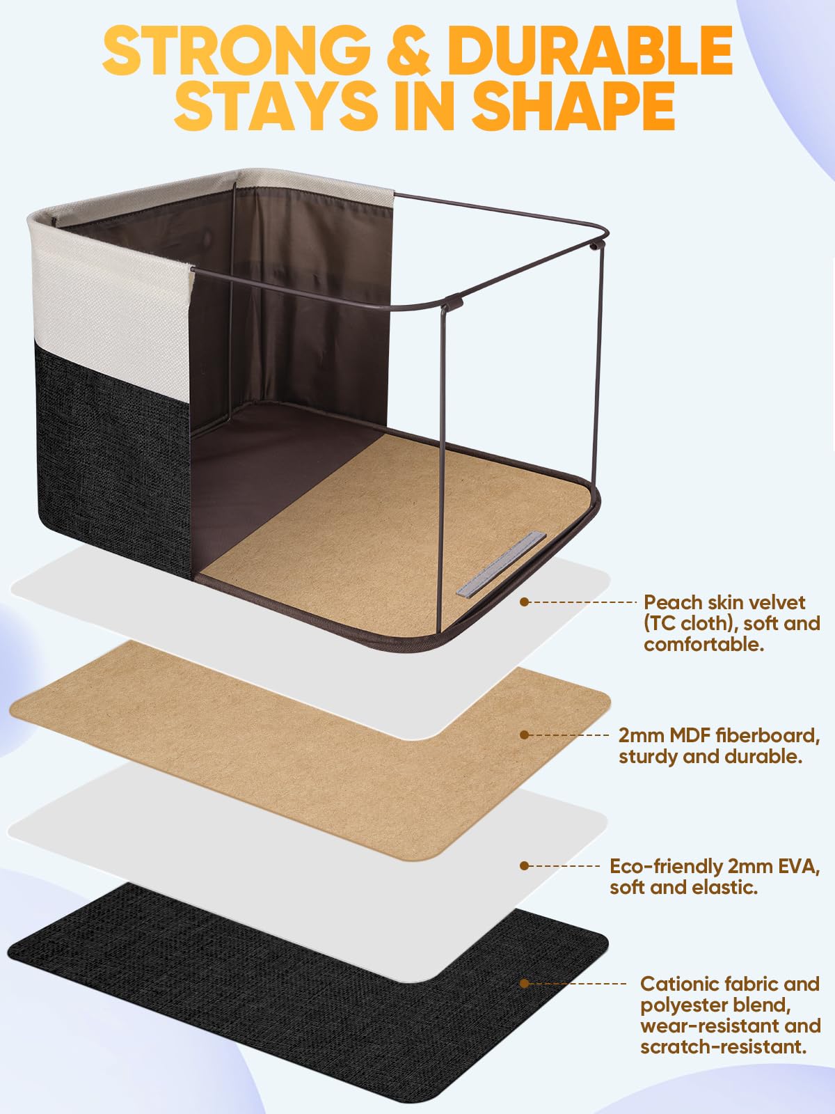 Fabric Storage Bins for Shelves (4 Count)