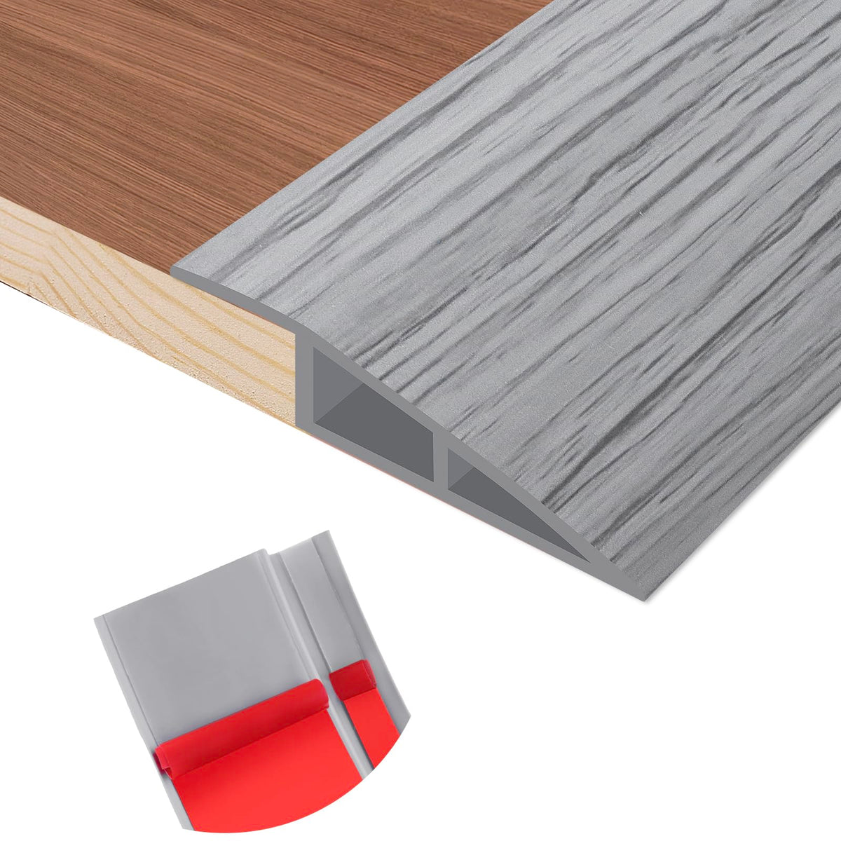 Floor Transition Strip Self Adhesive Vinyl Door Threshold Strip (6.6 Foot)