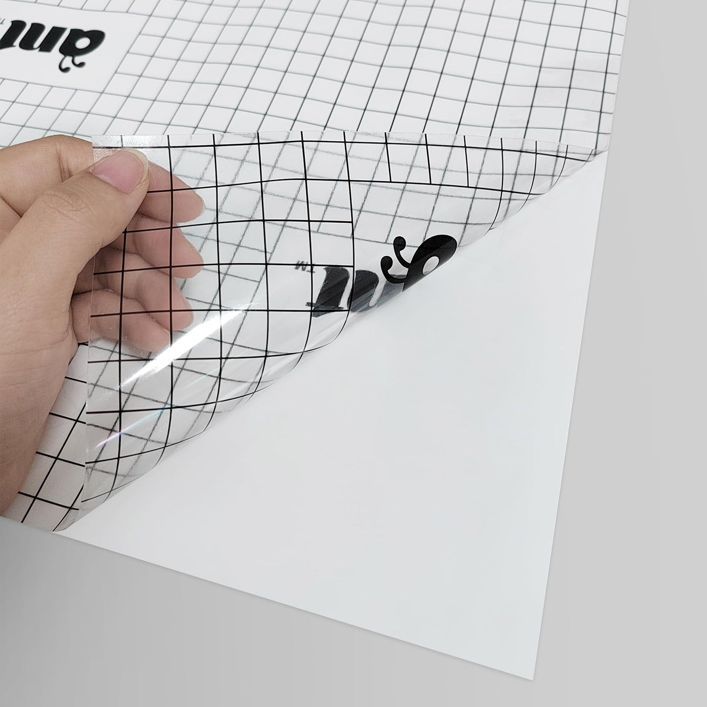 ANT Strong Grip 24" x 50' Clear Vinyl Transfer Paper Tape Roll with Half Inch Alignment Grid for Cricut Adhesive Vinyl for Decals, Signs, Stickers