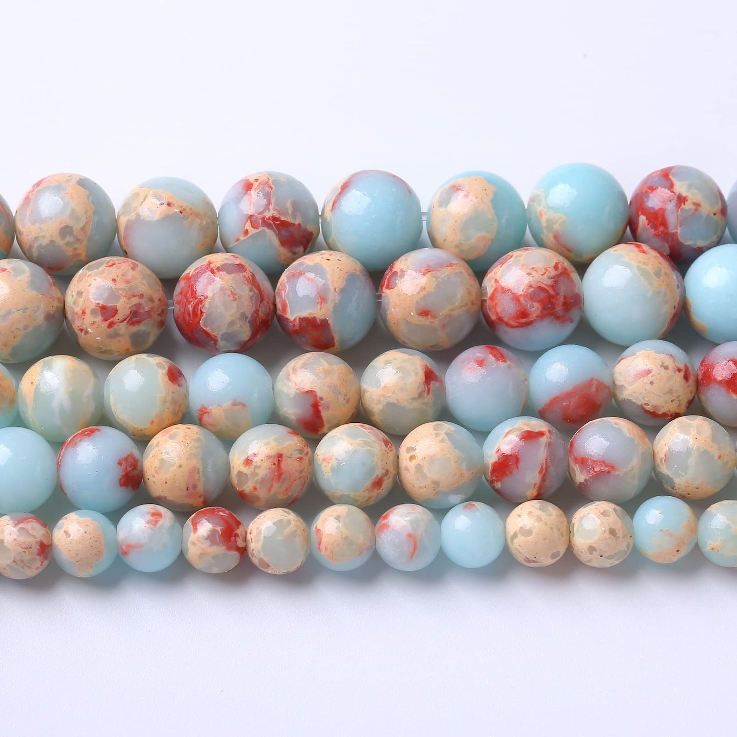 60PCS 6mm Natural Blue Jasper Beads Longevity Mountain Stone Round Loose Spacer Beads for Jewelry Making DIY Energy Stone Healing Power Bracelet 15"(6mm, Blue Jasper)