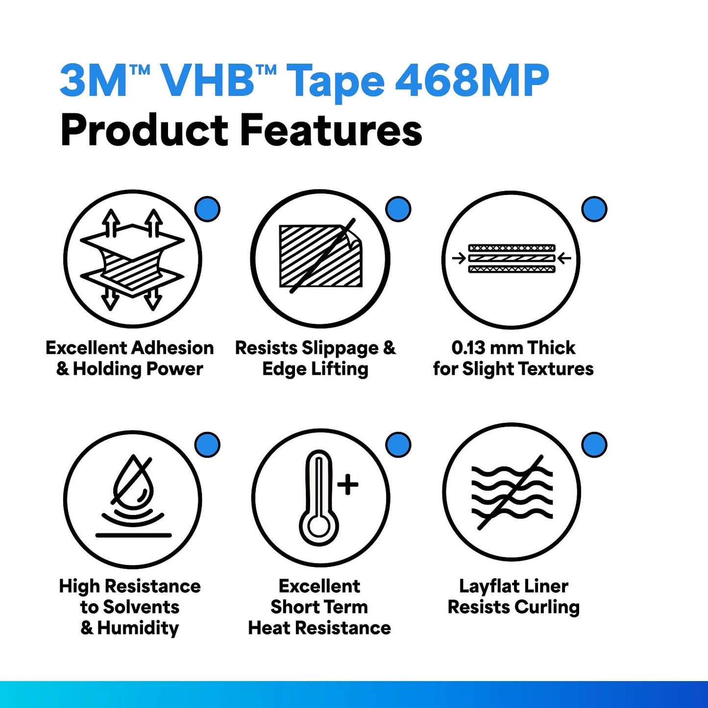 3M 468MP Adhesive Transfer Tape, 6" Width x 20yd Length (1 roll)