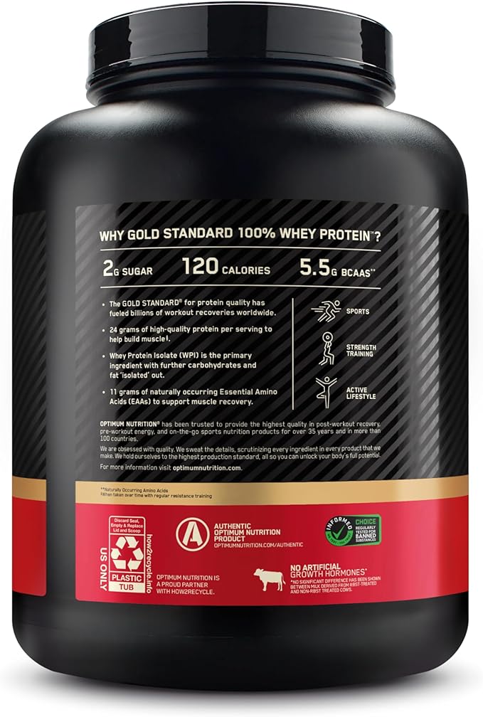 Optimum Nutrition Gold Standard 100% Whey Protein Powder, French Vanilla Crème, 5 Pound (Packaging May Vary)