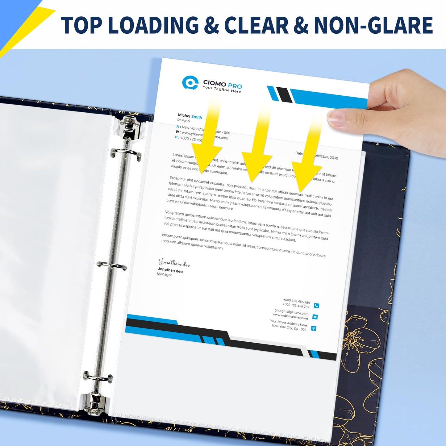 SUNEE Sheet Protectors 500 Packs for 3 Ring Binder, PVC-Free Clear Page Protectors 8.5x11 Inches Plastic Cover for Paper, Documents, Photos, Top Loading Binder Sleeves Letter Size