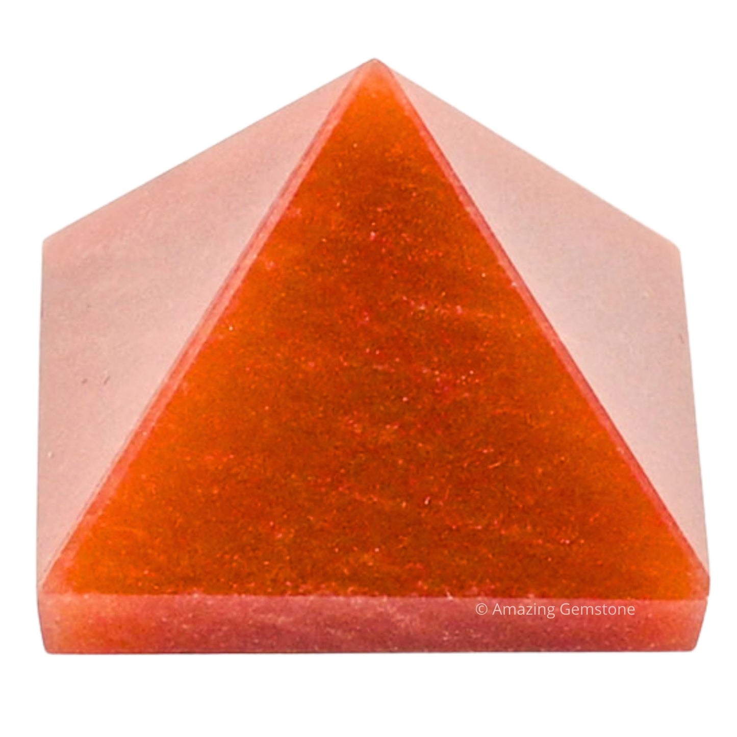 Amazing Gemstone Carrot Jasper Pyramid Crystal Healing Stones - 1" Great Pyramid Figurine of Natural Stone Pyramid for Meditation, Reiki, Chakra Balancing and Crystal Pyramids Grid
