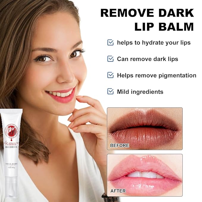 XIRUJNFD Lip Serum, Remove Dark Lips Pink Fresh Lightening Lips Treatment Lip Balm, Moisturizer Nourishing Essence Lips (1)