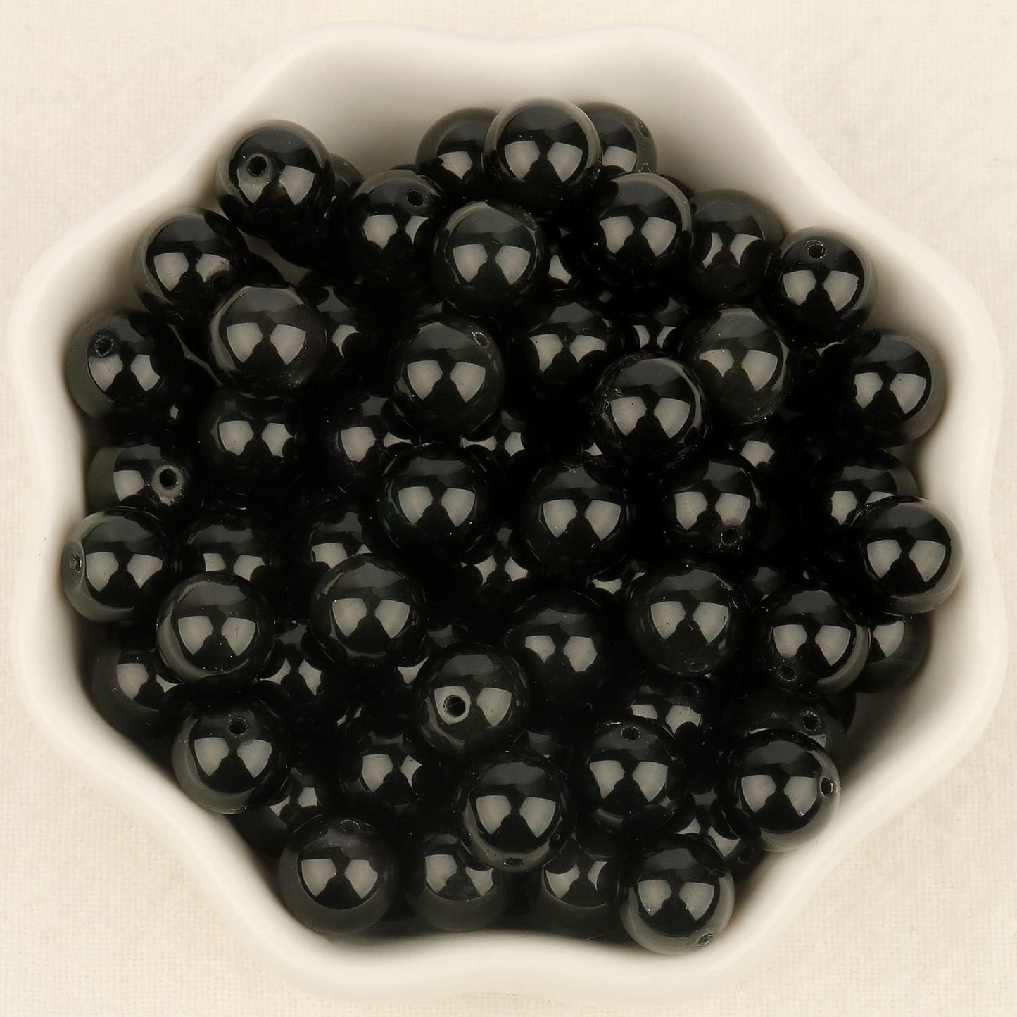About 45pcs 8mm Natural Stone Beads Black Obsidian Beads Crystal Gemstone for Jewelry Making, DIY Bracelet Necklace