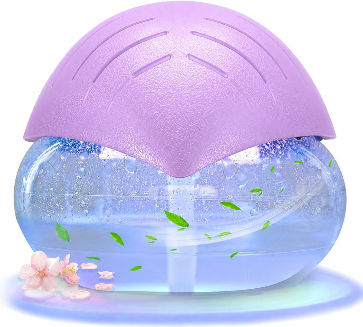 Air freshener (White) - for Home, Bedroom and Office - Essential Oil Aroma Diffuser with LED Coloured Night Light with Soothing Water Flow Sound - Water Filtered air Purifier for Pets and Smokers.