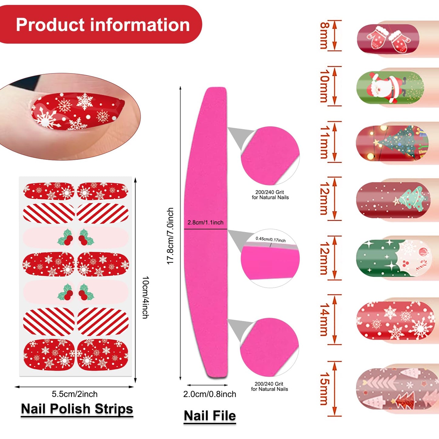 SILPECWEE 280 Pieces 20 Sheets Nail Stickers Full Nail Wraps (Halloween, Fall, Christmas) Nail Polish Strips Self Adhesive Gel Nails Strips Fingernail Manicure Sticker Decals for Women DIY Decoration