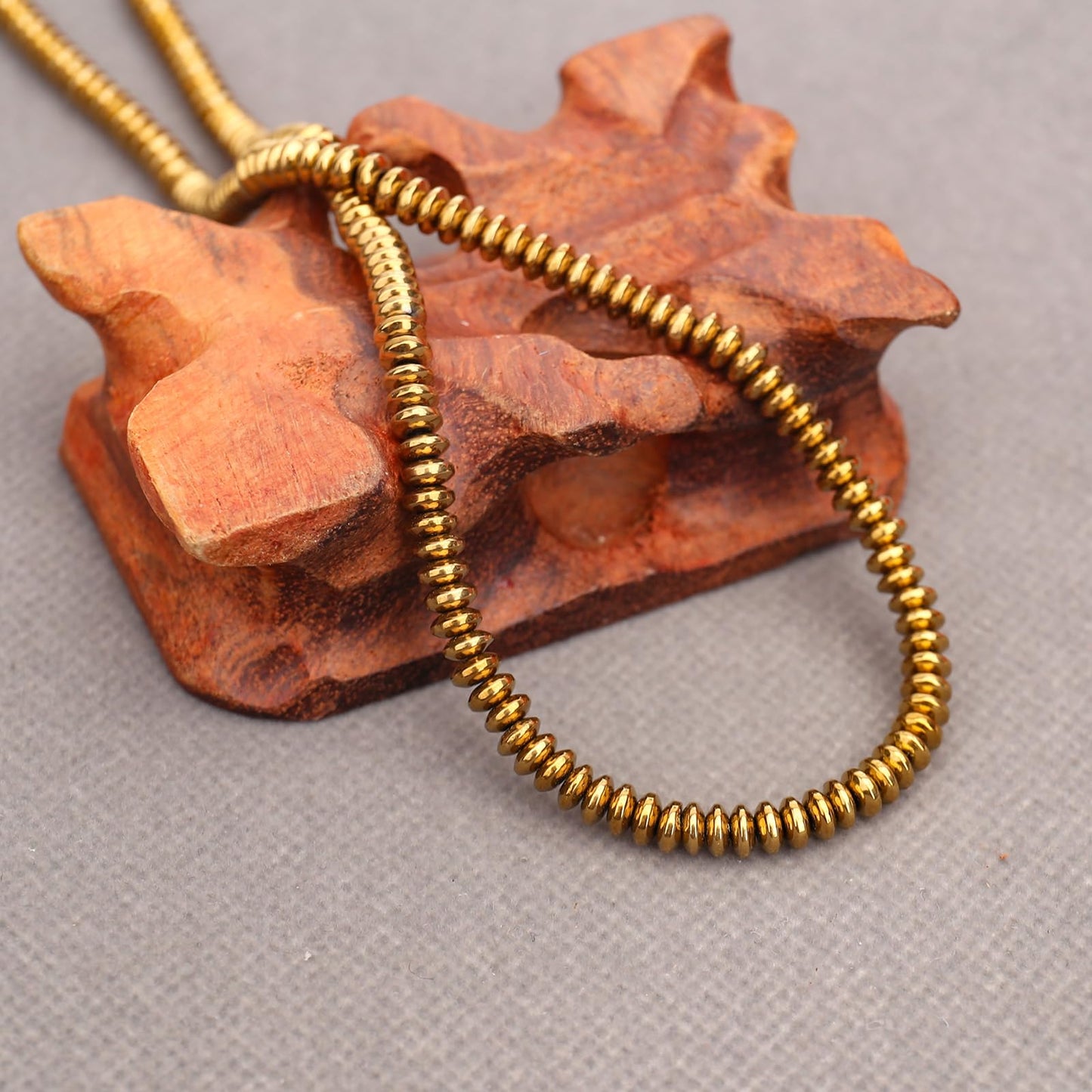 BONNY BOXX 1 Strand (150PCs) 2 * 4mm Rondelle Beads, Natural Abacus Disk Gold Hematitet Stone Beads Loose Spacer Gemstone for DIY Bracelet Necklace Jewelry Making