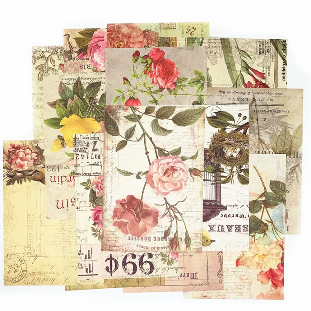 150pcs Vintage Scrapbooking Paper,Old Book Page Music Notes Background Material Paper for DIY Decoupage Junk Journal Scrapbooks Supplies