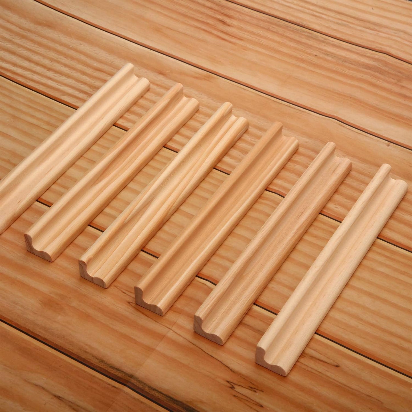 Gejoy 16 Pcs Wooden Tile Holders Letter Tray Replacement Racks Word Tray for Mexican Train Crafts and Game Stands School Students