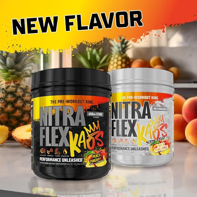 GAT SPORT Nitraflex KAOS Pre-Workout Powder (Peach Pineapple)