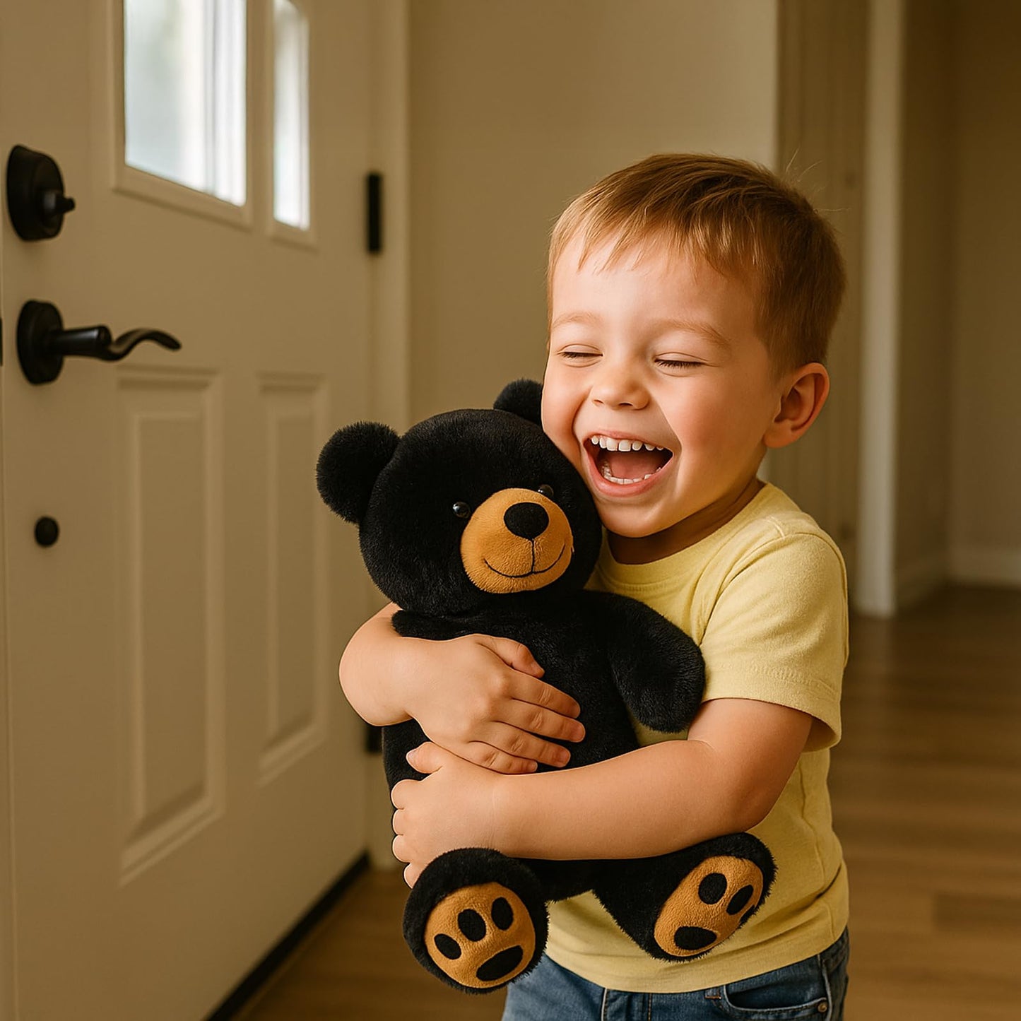 WEIGEDU Black Teddy Bear Stuffed Animals Plush Toys, Stuffed Black Bear, Teddy Bear Plush Toys for Boy Girl Kids Birthday