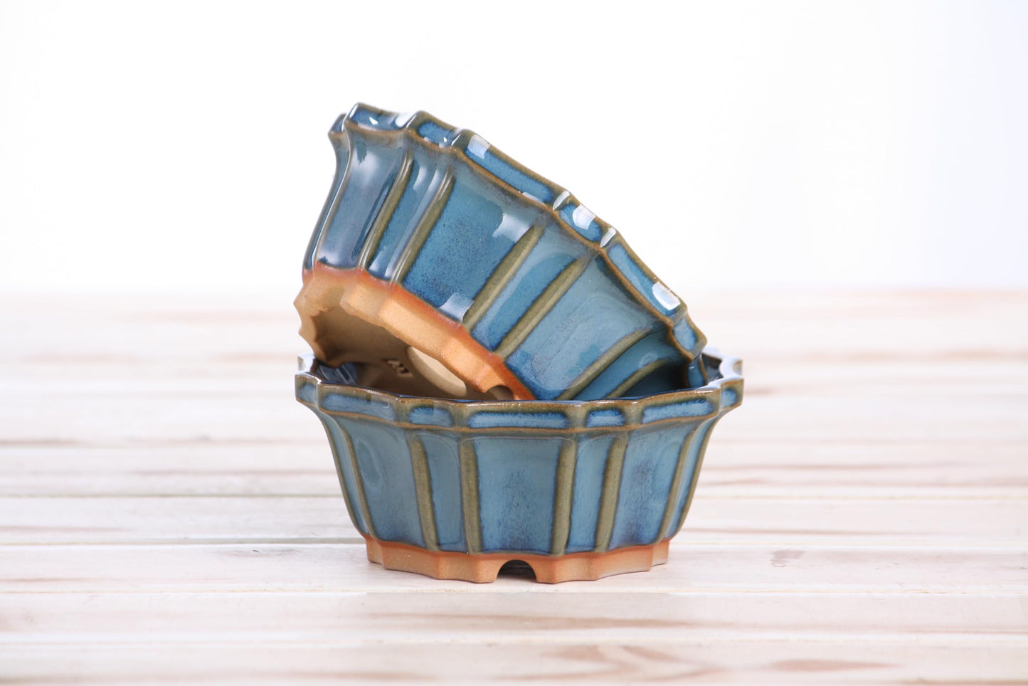 Willow Bonsai Ceramics Flower Design Bonsai Pot, 4.5inch Diameter, Plant Container, Succulant Pot, High Fired Ceramic Stoneware, Frost Proof, Handmade (Peacock 2025)