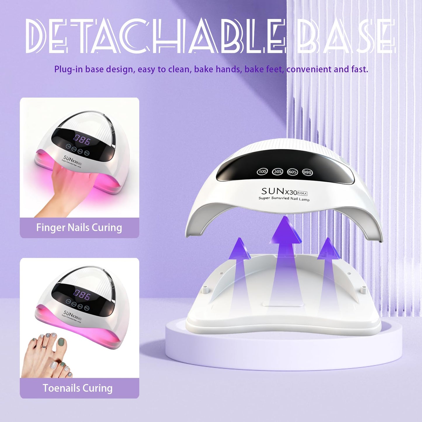 500W UV LED Nail Lamp, 90 LEDs Gel Nail Dryer for Fast Curing with LCD Display, 4 Timer Settings & Auto Sensor, Salon-Grade Nail Light for Home and Nail Salon Use