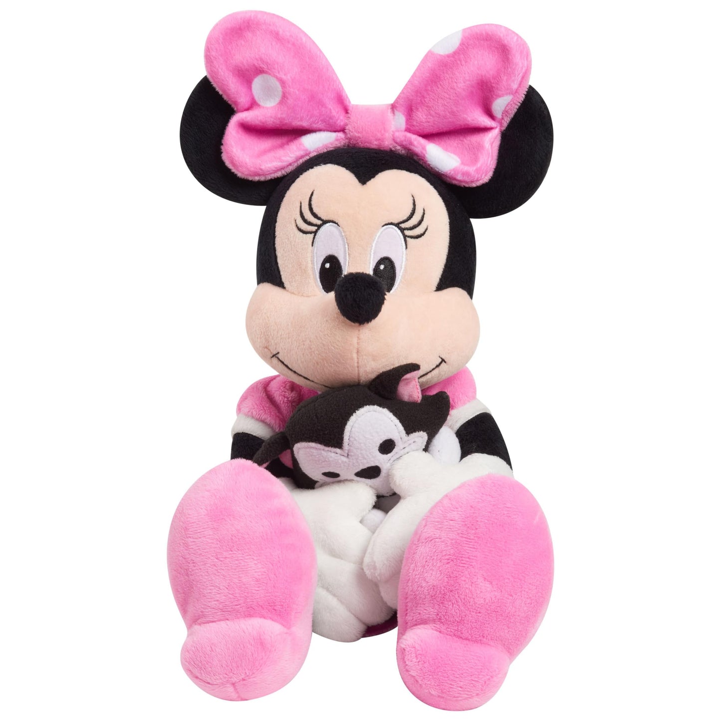 Disney Classics Lil Friends Minnie Mouse and Figaro 16.5-inch Large Plushie Stuffed Animal, Kids Toys for Ages 2 Up by Just Play