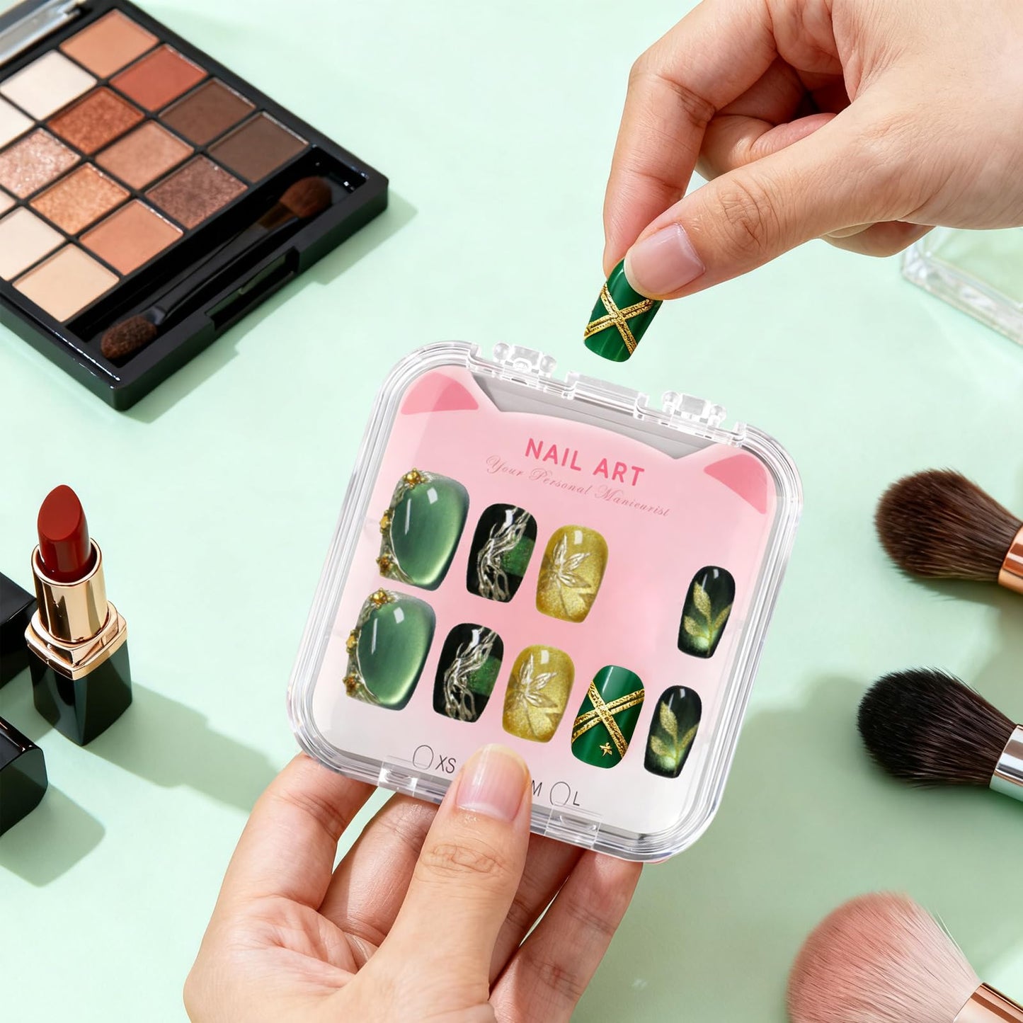 Sopoloray 30 Set Press On Nail Display Box with Adhesive Tape and Card,Acrylic Nail Organizer Storage Case for Artificial Nail Packaging,Nail Salon Display Commercial Use