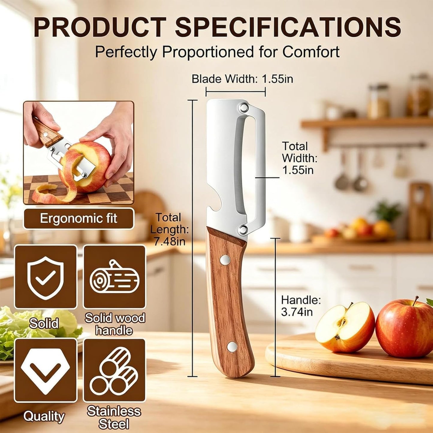 2pcs 2 in 1 Multi Functional Vegetable Peeler, 2 in 1 Fruit Peeler and Bottle Opener,Sturdy and durable, Suitable for potatoes, vegetables, apples, carrots, etc