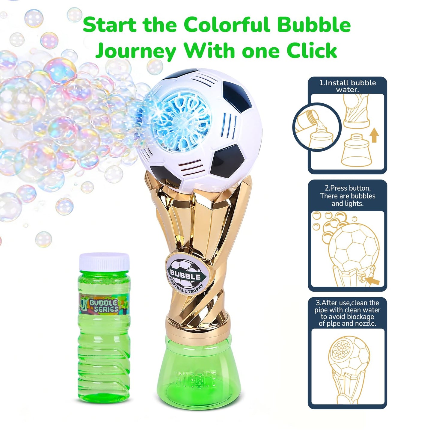 Football-Shaped Bubble Machine, Perfect for Children to Play with Complete with Bubble Solution – The Ideal Toy Bubble Machine for Kids