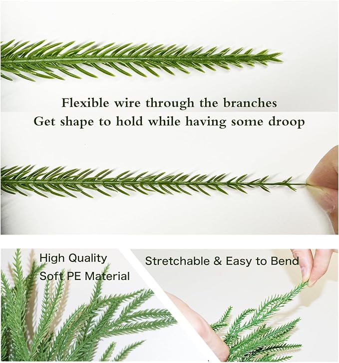 12FT Christmas Garland Norfolk Pine Garland Real Touch Artificial Greenery Garland for Mantle Fireplace Table Indoor Outdoor Holiday Decortions (Dark Green)