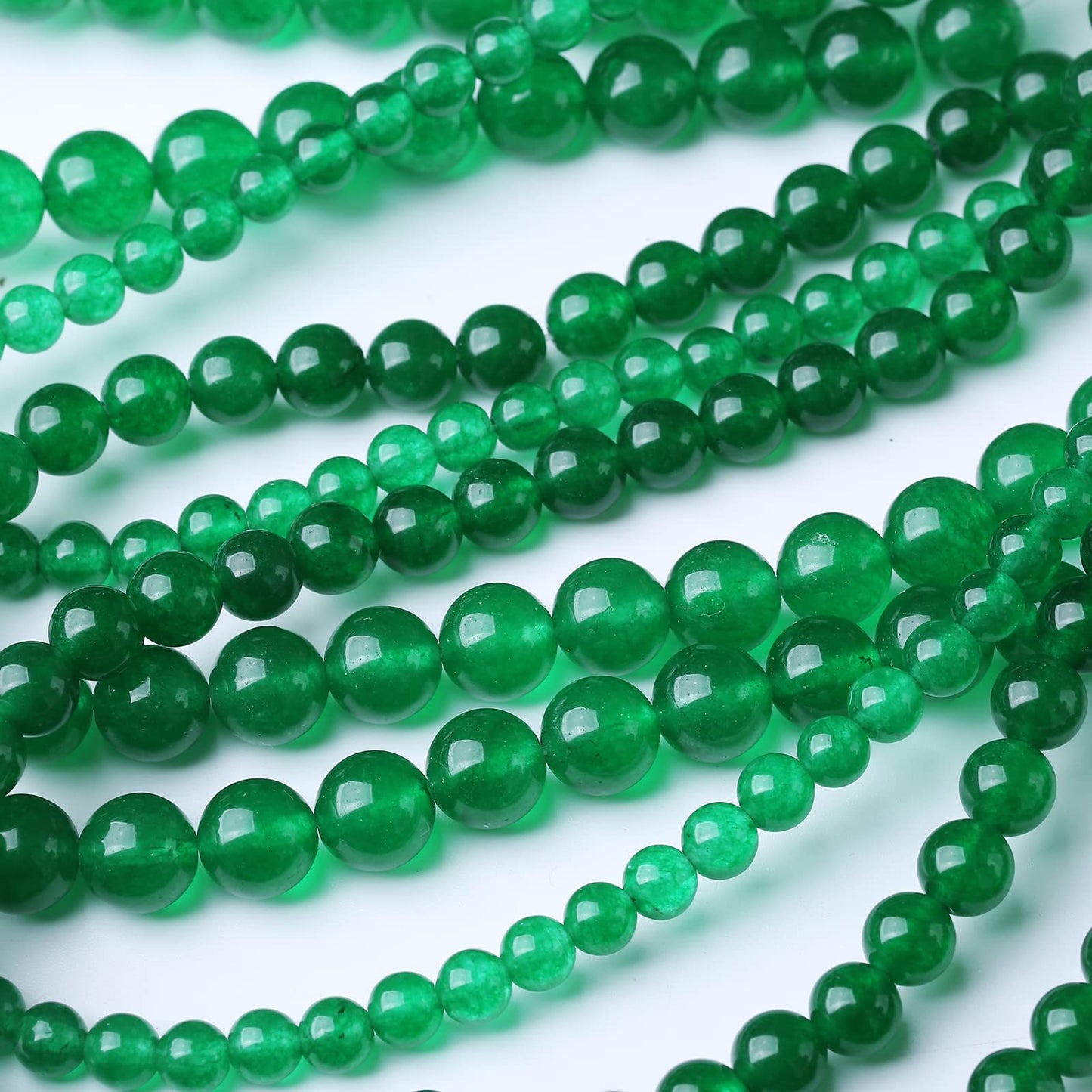 45PCS 8MM Natural Green Chalcedony Stone Beads Energy Healing Beads for DIY Jewelry Bracelet Necklace Making for Jewelry Making15Inch