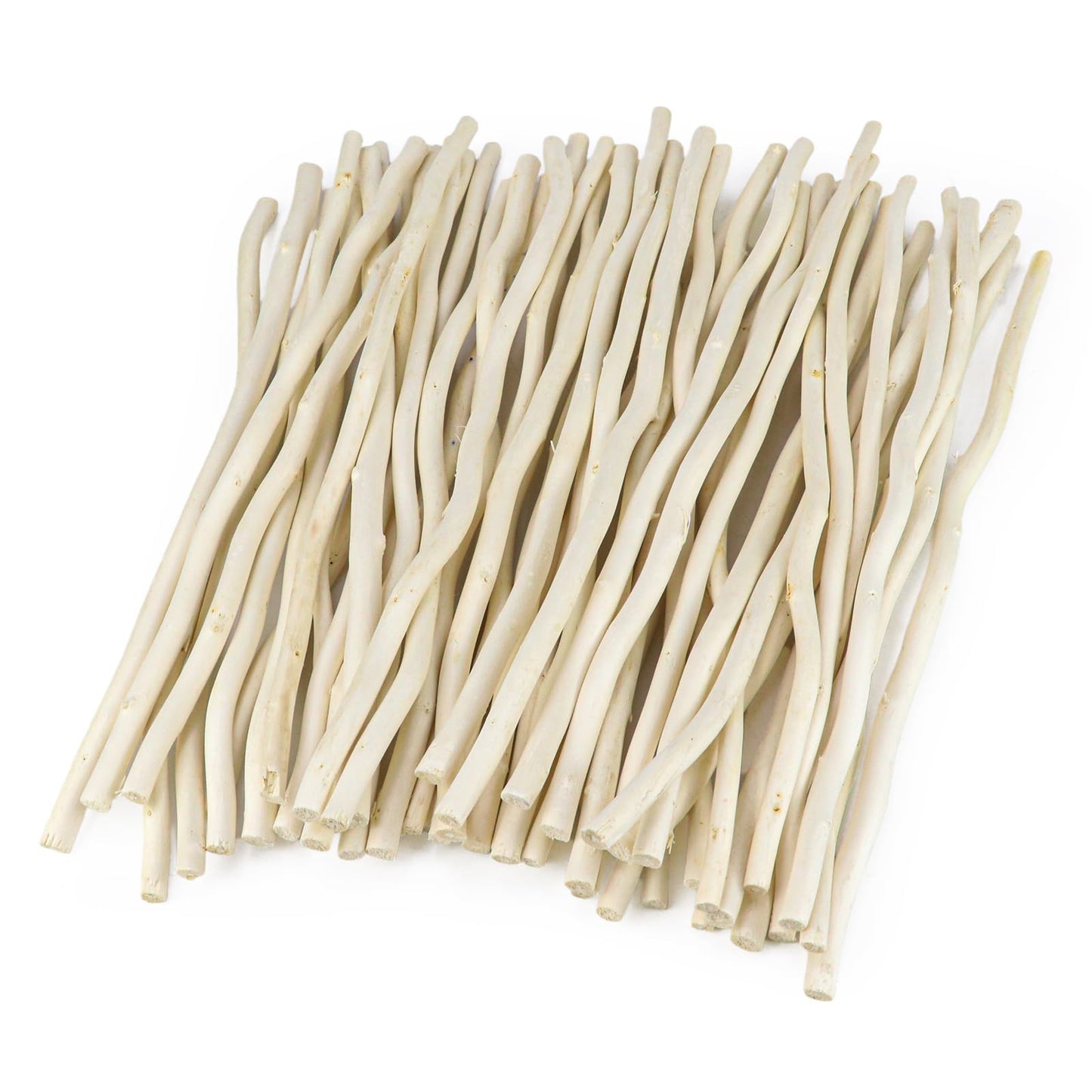 50Pcs Natural Twigs, Driftwood Branches, Unfinished Timber Rods for Model Making, Home Decor & Art Supplies (White 30CM)