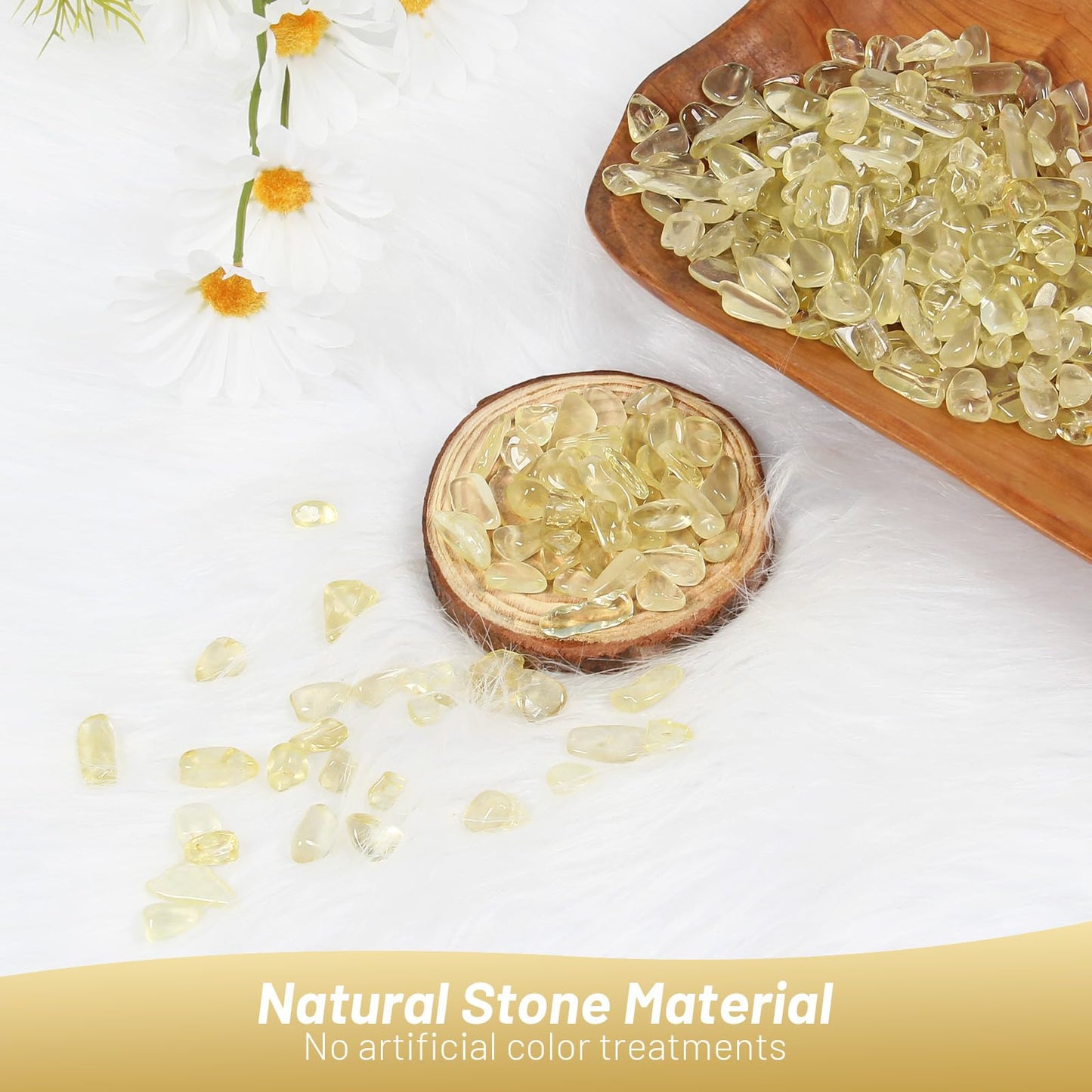 1.1lb Crushed Citrine Quartz Lemon Quartz Tumbled Crystal Chips-Citrine Quartz Healing Crystals Bulk, Beautiful Package for Gift