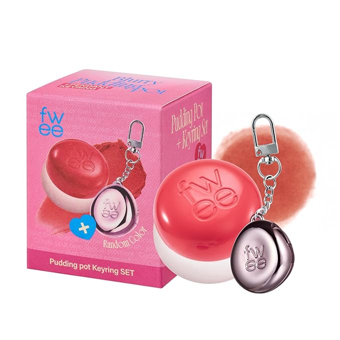 fwee Blurry Pudding Pot + Keychain SET | Airbrushed Blush & Lip, Buildable Pigment, Long-lasting, Lightweight, Easy to Blend, Natural Soft Matte Finish Makeup – Dear (Coral Brown) | 0.17 oz