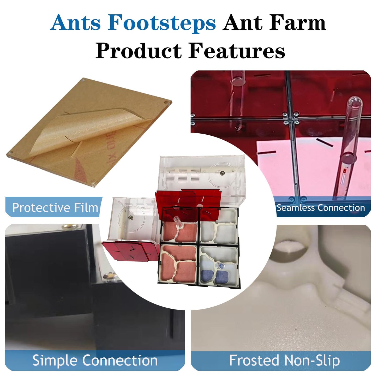Ants Footsteps Ant Farm Nest Science DIY Terrarium Kit Care for Live Ants Ant Habitat with Water Tower Nurturing Room and Comprehensive Observation