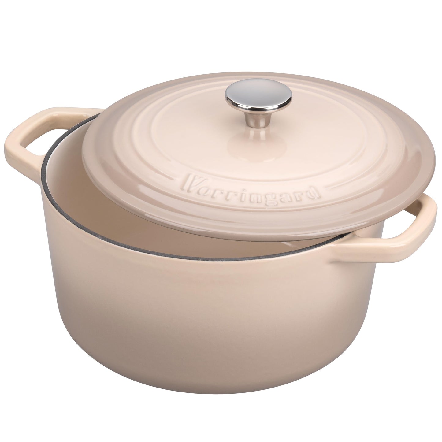 VORRINGARD Enameled Cast Iron Dutch Oven Pot with Lid, for Bread Baking, Round Bread Oven- include Sourdough Bread Baking Supplies Set, 4.5QT, Latte