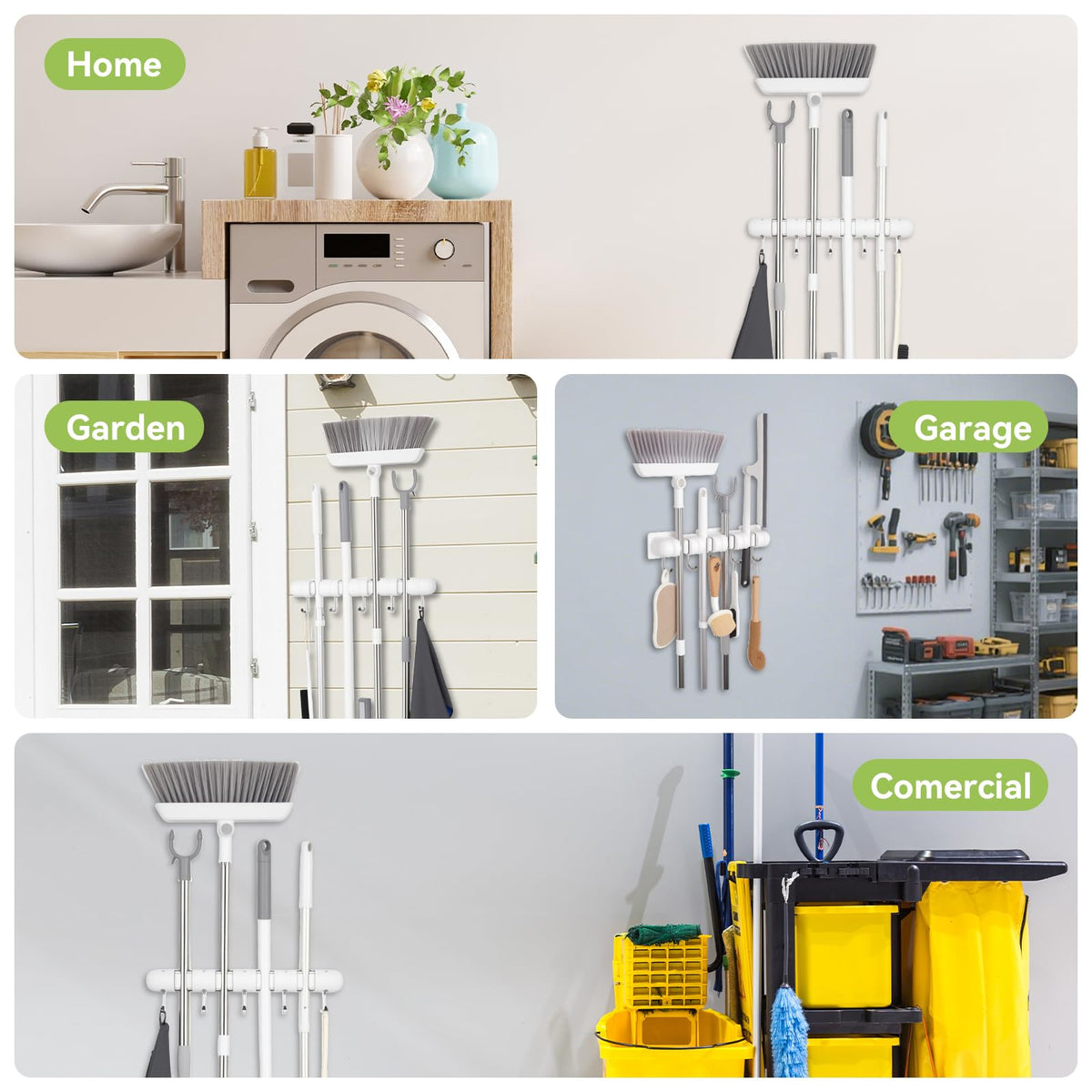 Broom Holder Wall Mount