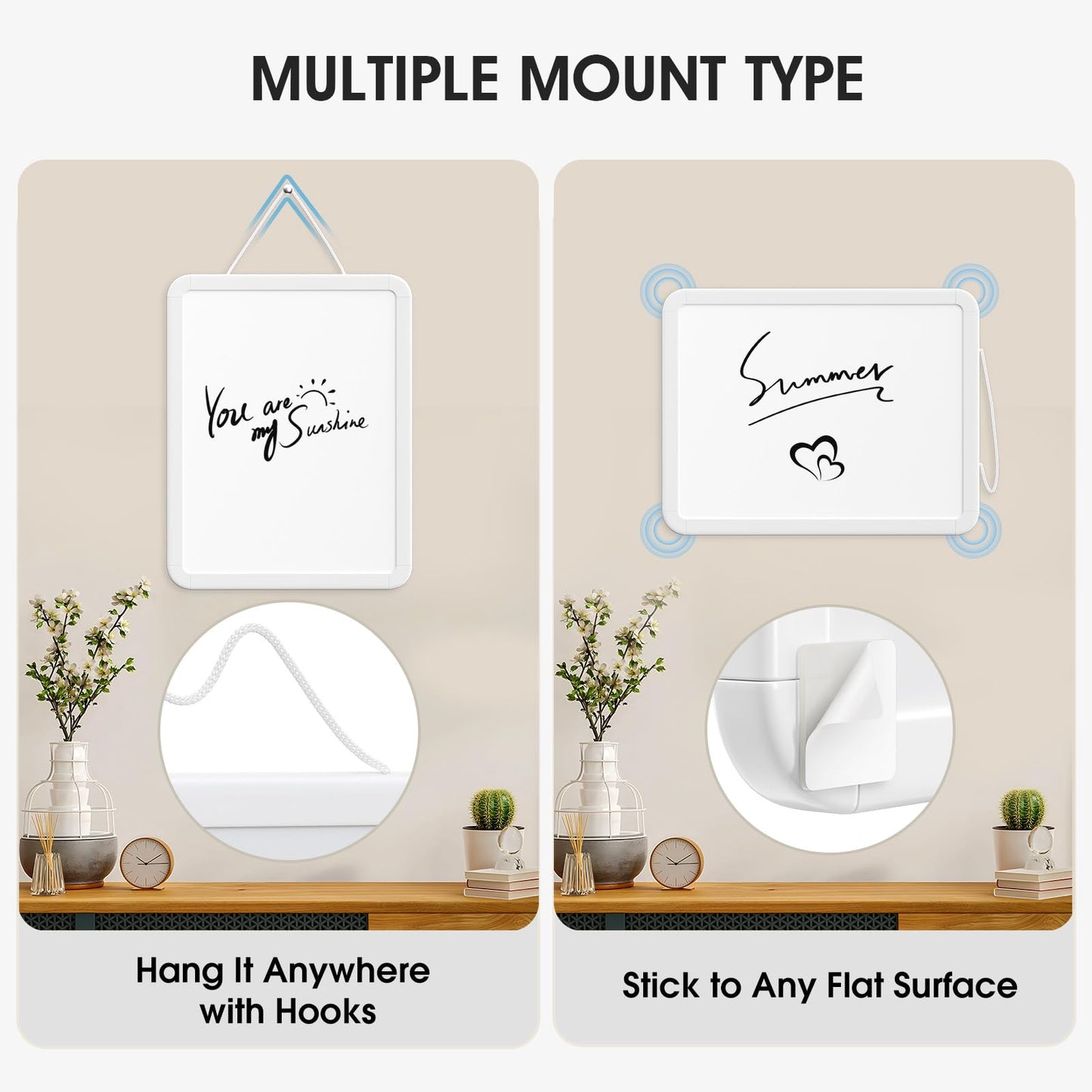 Bundle of 2 Sets- MaxGear 8.5"x11" Dry Erase Board for Wall, Desk, Fridge & 12"x8" Small Magnetic Dry Erase Board Sheet for Refrigerator