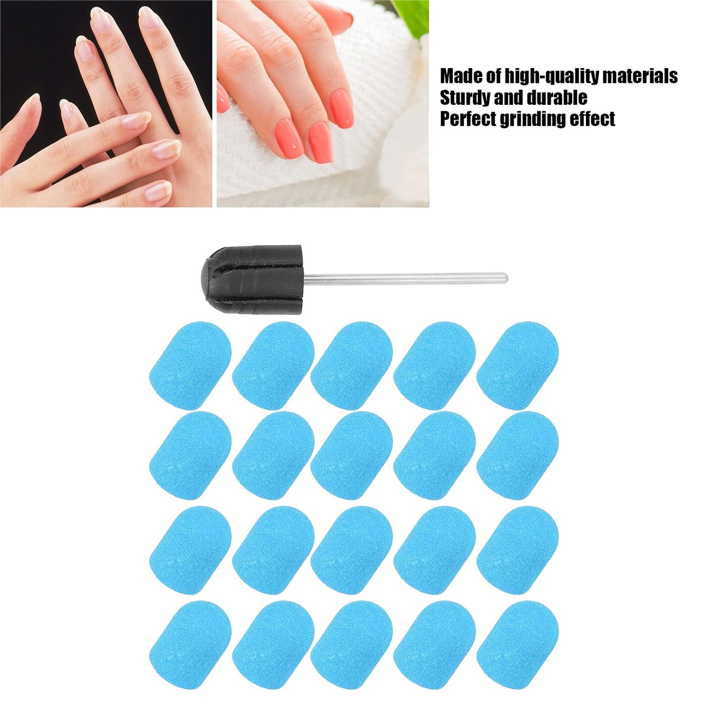 Nail Drill Bits Kit, Nail Art Sanding Nail Drill Bits Polishing Grinding Sanding Bands Set Nail Drill Head Accessory for Manicure Pedicure Nail Polishing Burr Home Salon Use 13 x