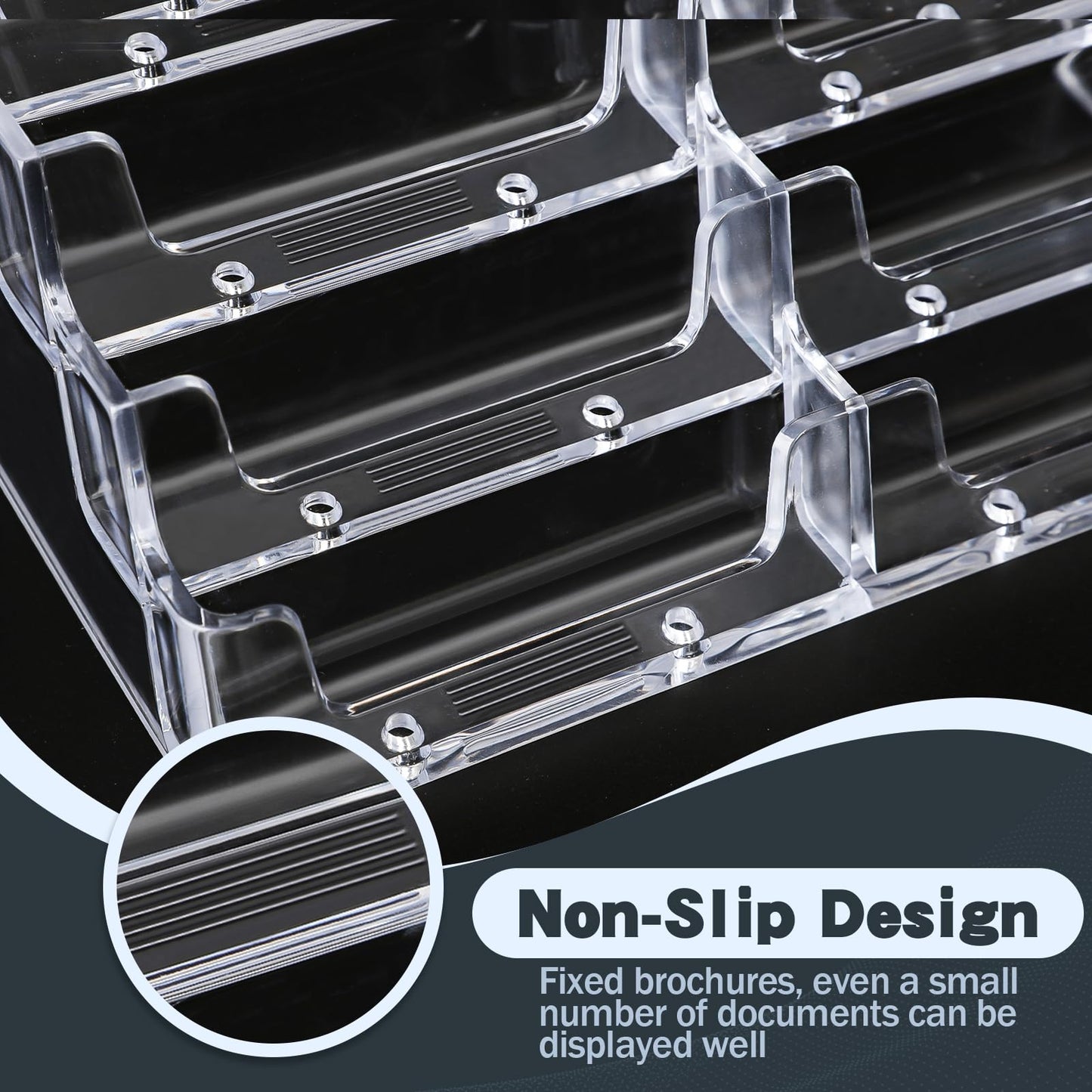 Acrylic Business Card Holder for Desk,4-Tier Clear Plastic Display Stand with 8 Pockets, Holds 400 Cards,ldeal for Office & Workspace Organization,2 Pack