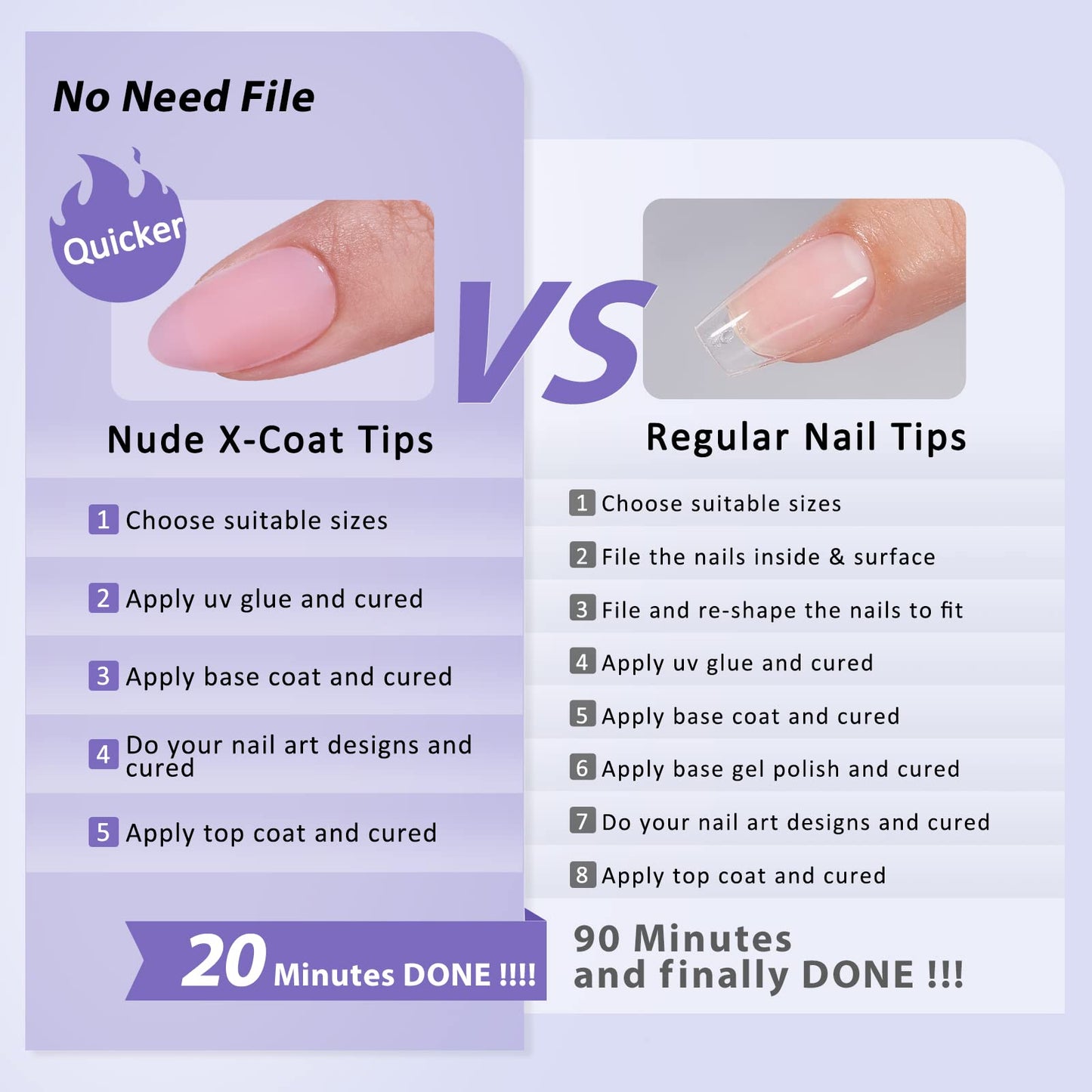 BTArtbox XCOATTIPS Natural Nail Tips Matte -Short Almond Press On Nails Pink, Long Lasting Soft Gel Nails False Nail, Soak Off Acrylic Fake Nails Extensions for Nail Art DIY