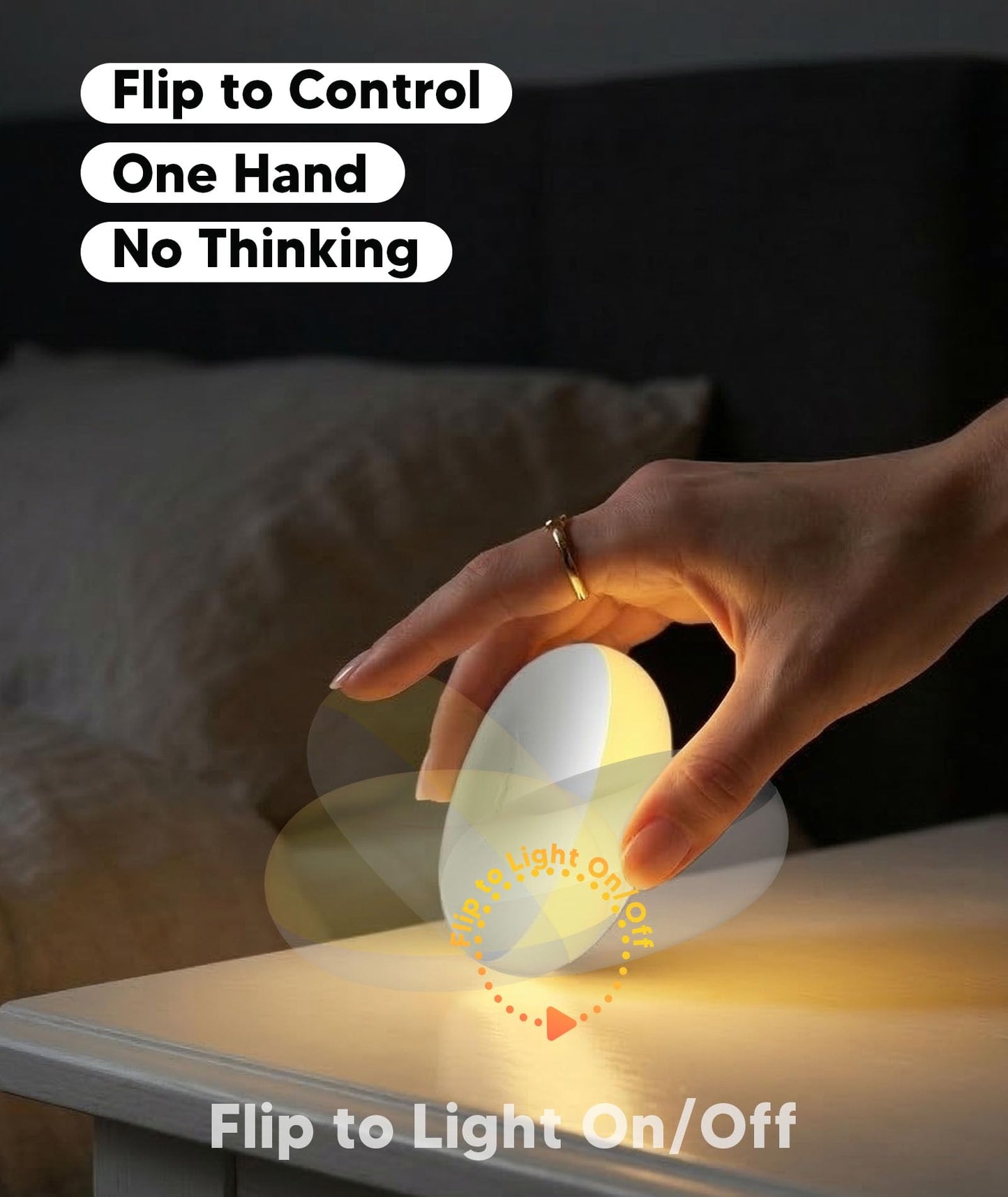 Baby Night Light 1800K No Blue Light, Nursery Night Egg Light for Breastfeeding,Amber BPA-Free Silicone Lamp with Child Lock, Dimmable Touch & Flip Control, Rechargeable Bedside Light for Kids Toddler