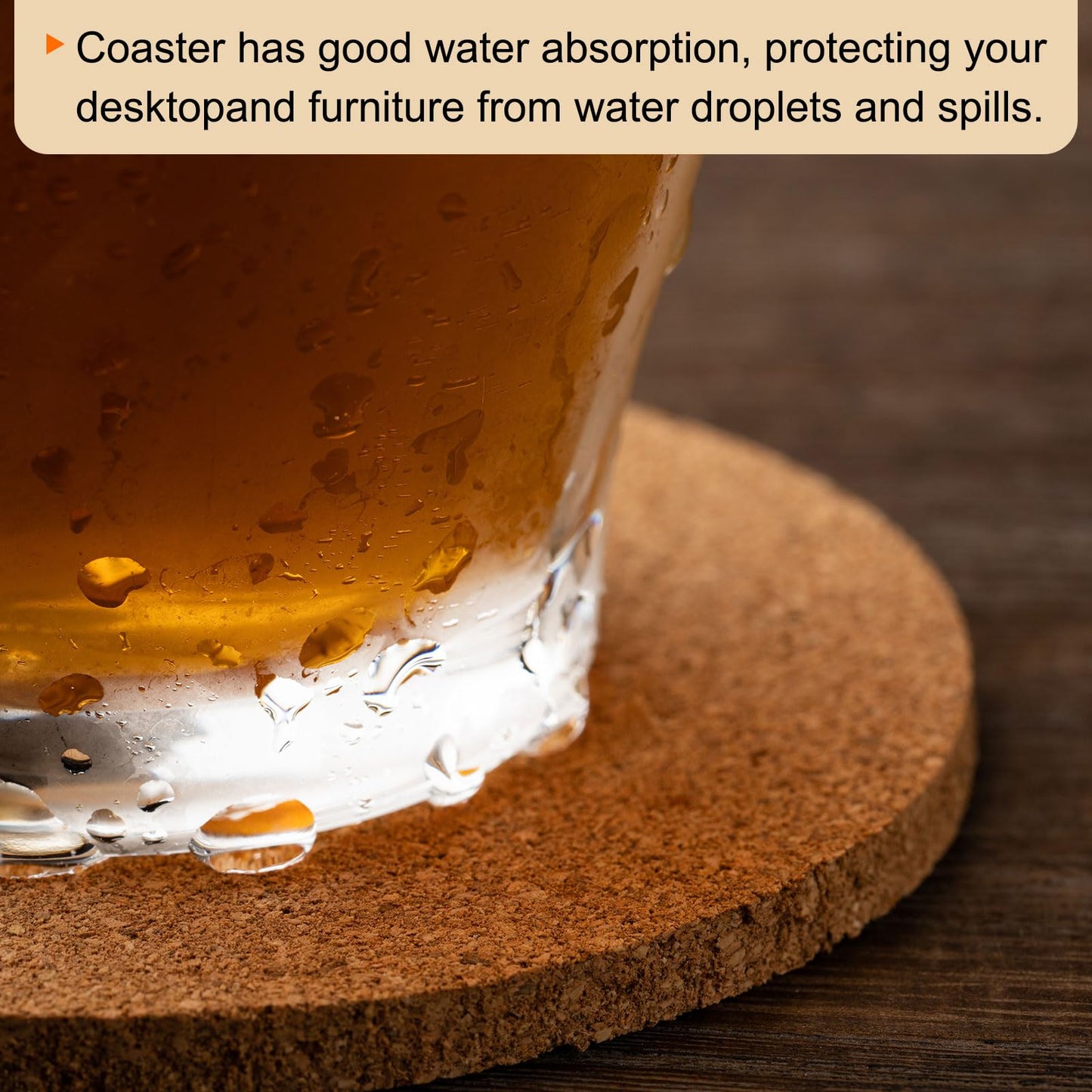 HARFINGTON 12pcs Cork Coasters 3.5 Inch 0.2 Inch Thick Non-Slip Heat-Resistant Round Absorbent Blank Coasters Reusable Wooden Coffee Coaster for Drink Home Office Bar DIY Crafts