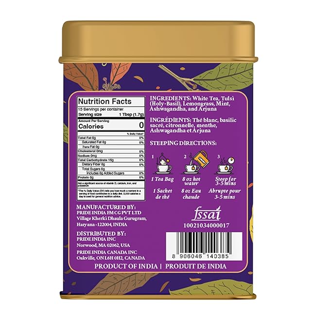 Pride of India | PACK of 2 - Sip and Relax : Bedtime Tea | 15 Pyramid Full Leaf Individually Wrapped Tea Bags| 100% Natural Blend of White Tea & Herbs from Single Origin | Calming and Soothing