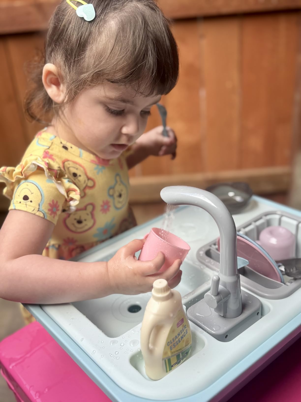 Asweets Color Changing Kitchen Sink Toys, Toddler Sink Toys with Running Water, Pretend Play Toys with Upgraded Faucet, Automatic Water Cycle System (Blue)