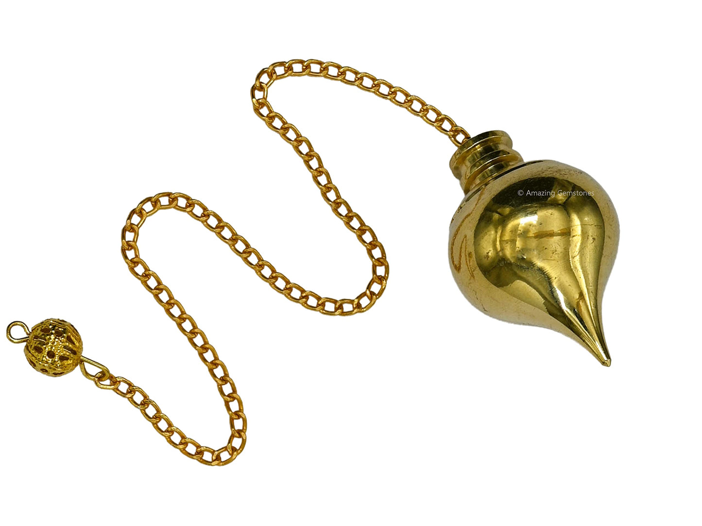 Amazing Gemstone Healing Metal Pendulums for Divination, Gold Dome Cone with Point Steel Copper Pendulum High Energy Pendulo de Bronce Pendulos de Mesa MP108