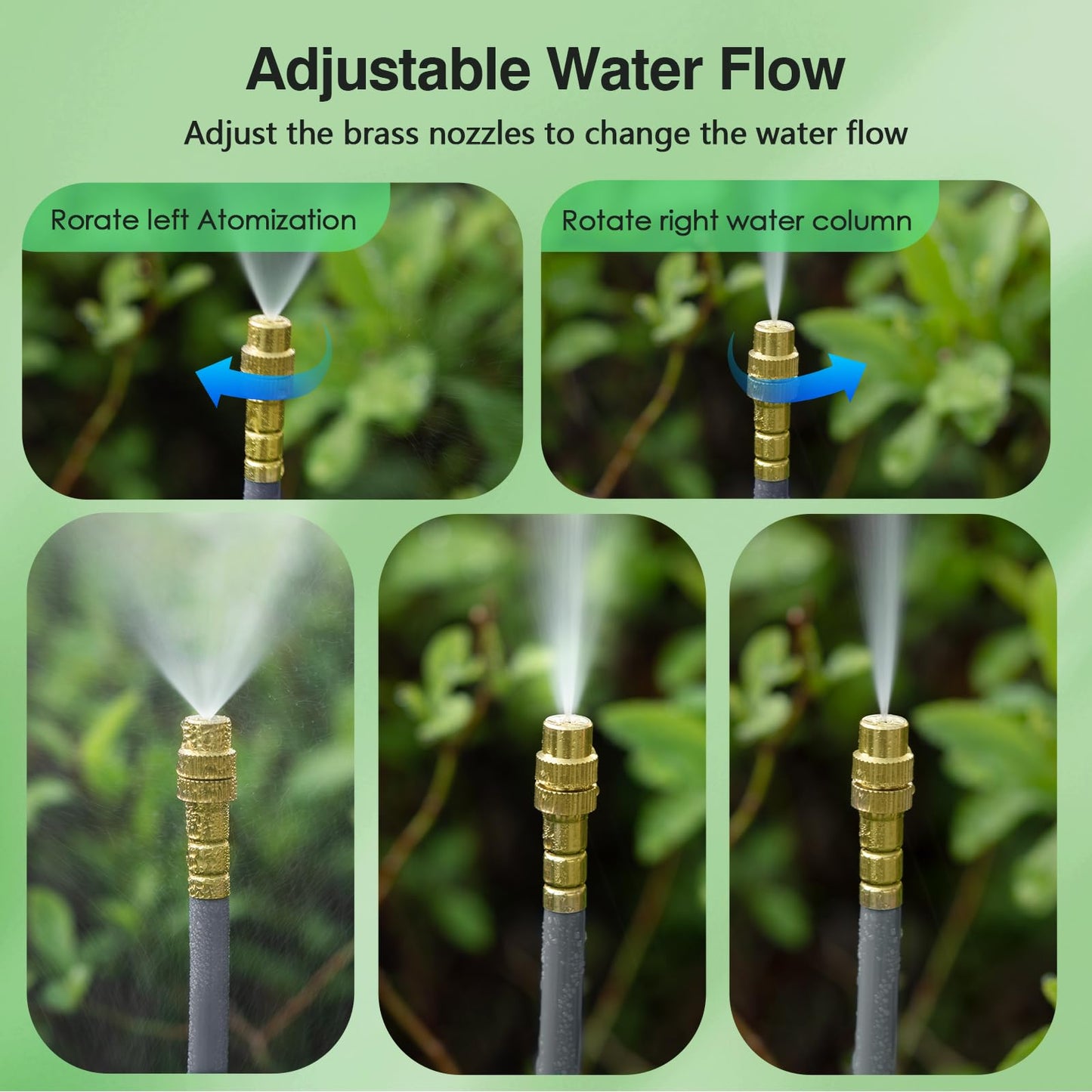 39 FT Drip Irrigation System - Double-Head 360° Adjustable Garden Watering System with 24 Spray Nozzles, Garden Atomizing Misting System & Irrigation System for Garden, Greenhouse, Yard, Lawn, Plants