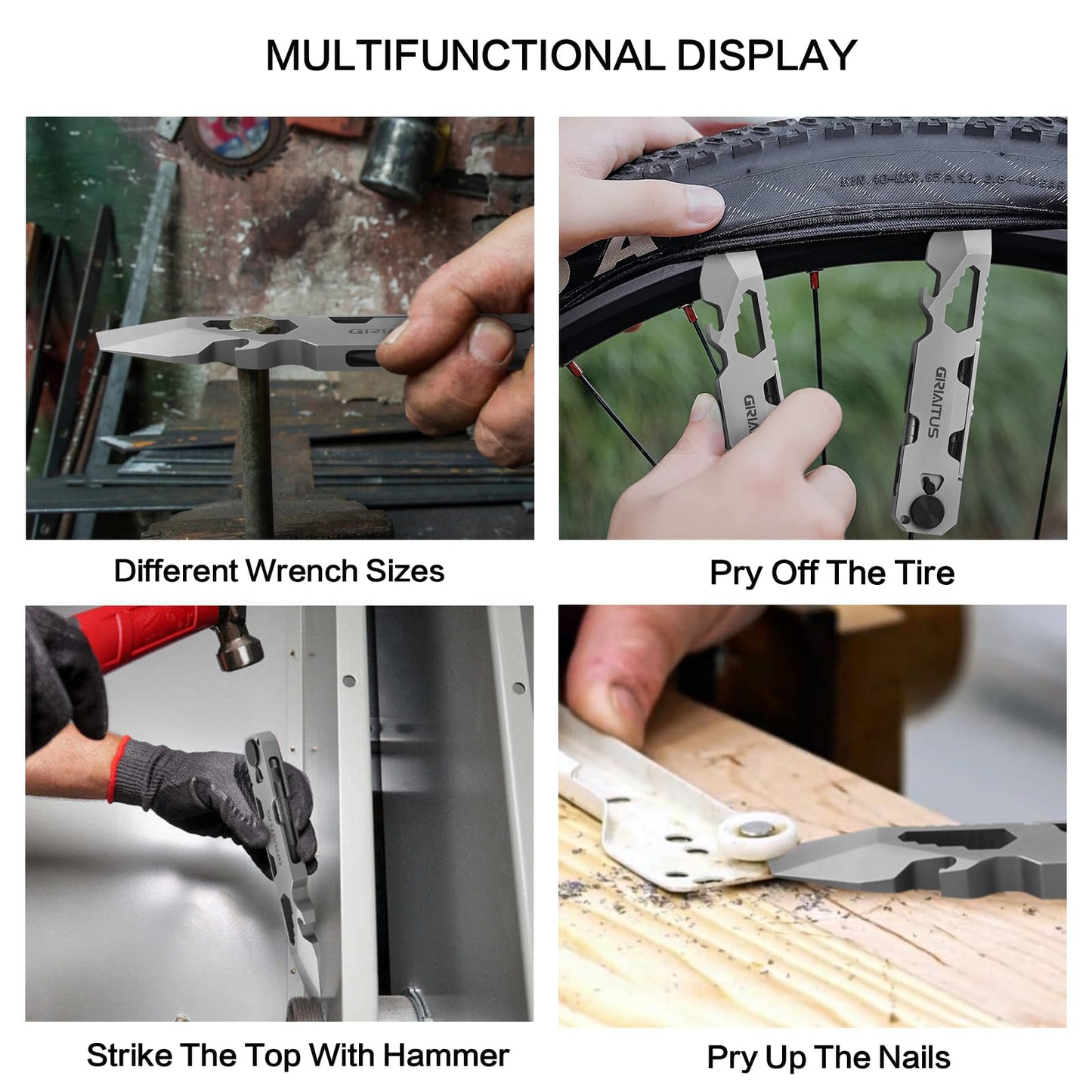 EDC Pry Bar Multitool with Bi-Directional Ratchet Screwdriver & Everlasting Pen, Wrenches, Crowbar, Bottle and Box Openers - Your Versatile Companion for Everyday Carry and Camping Accessories