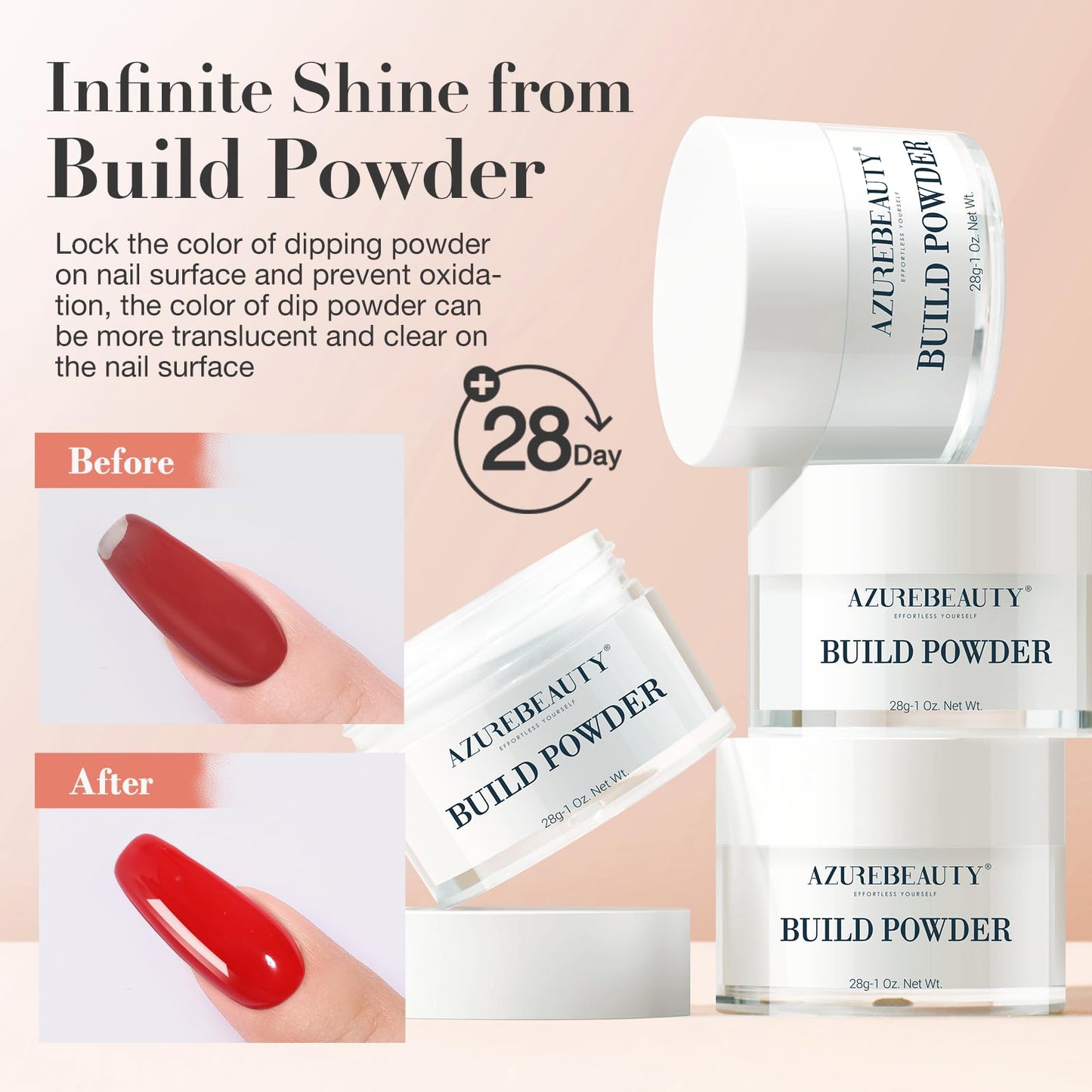 AZUREBEAUTY Clear & White Dip Powder Nail Kit, 28g/1Oz 15 Pcs Essential Dipping Build Powder with Basics Dip Powder Liquid Set Top & Base Coat Bond Activator for Beginners Nail Manicure Salon Home