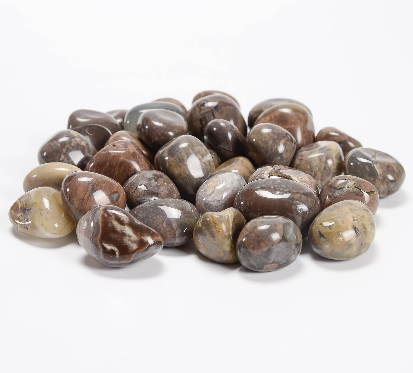 Crocon 1LB natural fire agate tumbled stones and Crystals bulk 2000+ Carats Natural Crystal Kit for Reiki Healing Crystals Polished Tumble Stones Chakra Reiki Balancing Gift Home Decor DIY craft